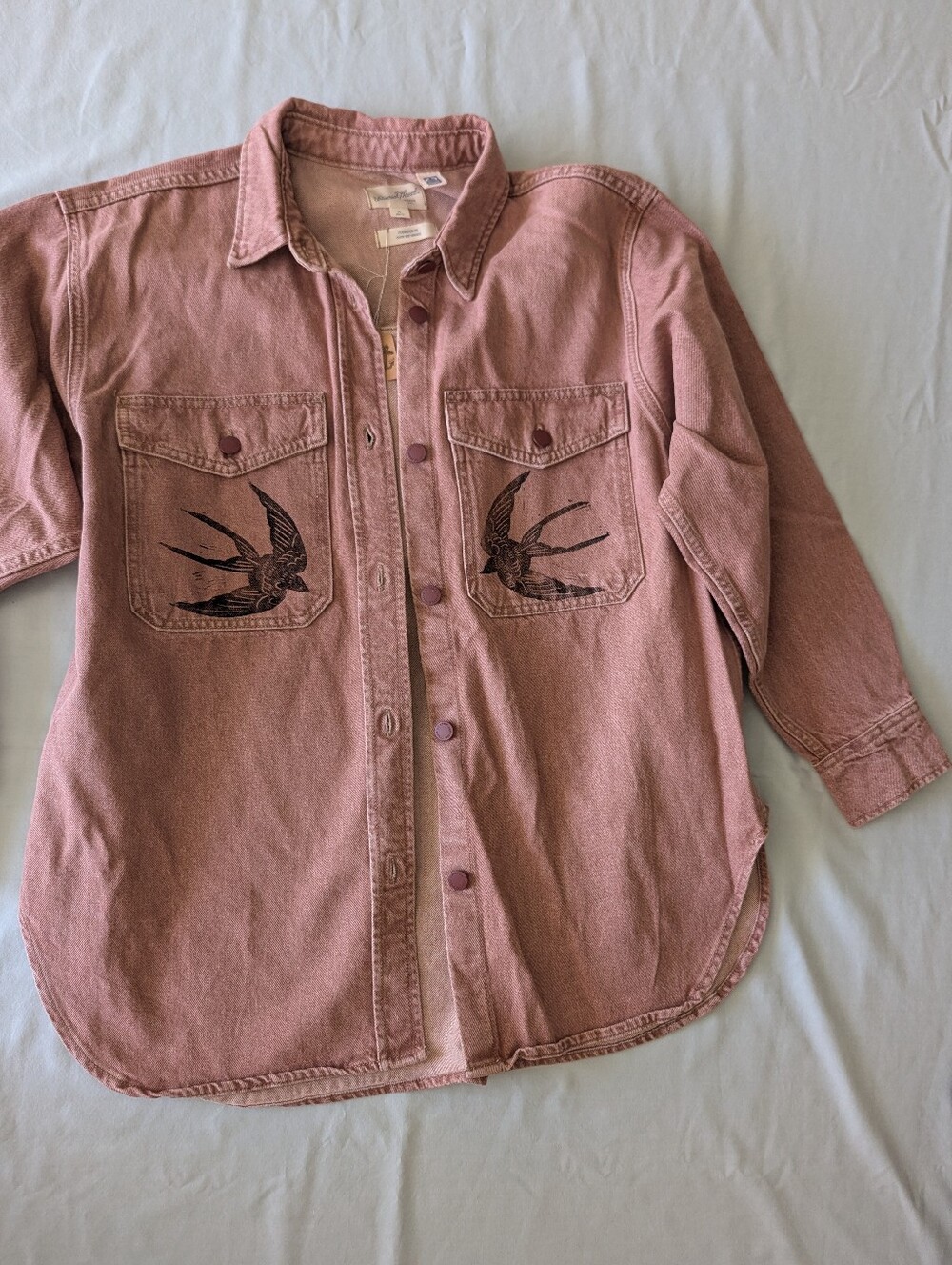 Swallow Bird Block Printed Jacket/Shacket - Picture 2 of 8